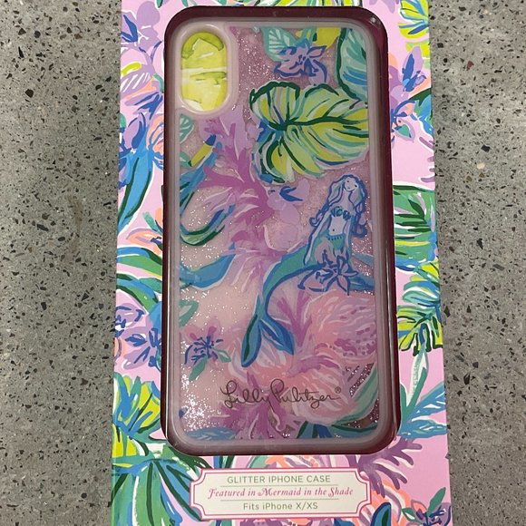 Lilly Pulitzer IPhone Glitter case X/XS Mermaid in the Shade - Picture 1 of 1